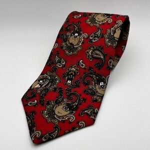 Looney Tunes Taz Paisley Novelty Necktie 1996 Balance Inc Red Men's Classic Tie